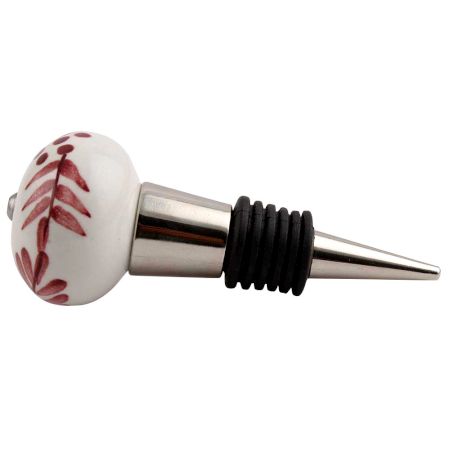 Light Brown Leaf Ceramic Wine Stopper (Pack Of One Piece)